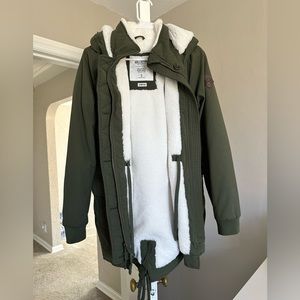 Hollister Green coat. Size S